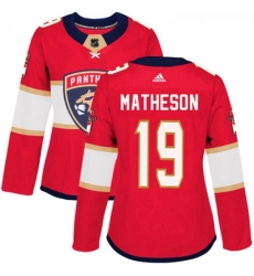 Womens Adidas Florida Panthers 19 Michael Matheson Authentic Red Home NHL Jersey 