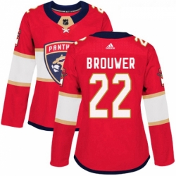 Womens Adidas Florida Panthers 22 Troy Brouwer Authentic Red Home NHL Jersey 