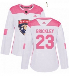 Womens Adidas Florida Panthers 23 Connor Brickley Authentic WhitePink Fashion NHL Jersey 