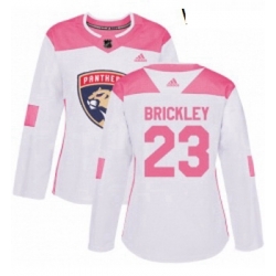 Womens Adidas Florida Panthers 23 Connor Brickley Authentic WhitePink Fashion NHL Jersey 