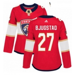 Womens Adidas Florida Panthers 27 Nick Bjugstad Authentic Red Home NHL Jersey 
