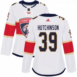 Womens Adidas Florida Panthers 39 Michael Hutchinson Authentic White Away NHL Jersey 