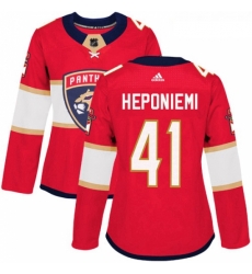 Womens Adidas Florida Panthers 41 Aleksi Heponiemi Authentic Red Home NHL Jersey 