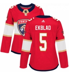 Womens Adidas Florida Panthers 5 Aaron Ekblad Premier Red Home NHL Jersey 