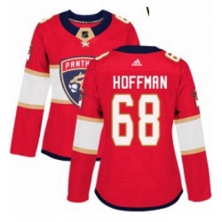 Womens Adidas Florida Panthers 68 Mike Hoffman Authentic Red Home NHL Jersey 