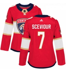 Womens Adidas Florida Panthers 7 Colton Sceviour Premier Red Home NHL Jersey 