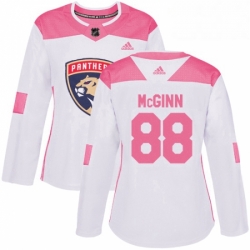 Womens Adidas Florida Panthers 88 Jamie McGinn Authentic WhitePink Fashion NHL Jersey 