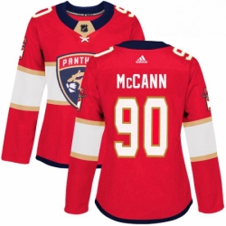 Womens Adidas Florida Panthers 90 Jared McCann Authentic Red Home NHL Jersey 