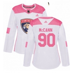 Womens Adidas Florida Panthers 90 Jared McCann Authentic WhitePink Fashion NHL Jersey 