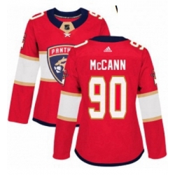 Womens Adidas Florida Panthers 90 Jared McCann Premier Red Home NHL Jersey 
