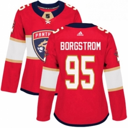 Womens Adidas Florida Panthers 95 Henrik Borgstrom Authentic Red Home NHL Jersey 