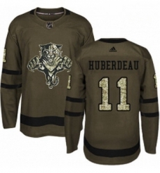 Youth Adidas Florida Panthers 11 Jonathan Huberdeau Premier Green Salute to Service NHL Jersey 
