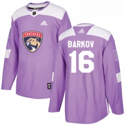 Youth Adidas Florida Panthers 16 Aleksander Barkov Authentic Purple Fights Cancer Practice NHL Jersey 