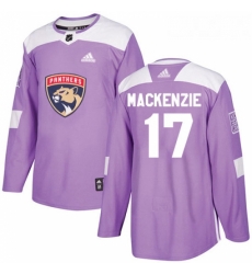 Youth Adidas Florida Panthers 17 Derek MacKenzie Authentic Purple Fights Cancer Practice NHL Jersey 
