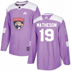 Youth Adidas Florida Panthers 19 Michael Matheson Authentic Purple Fights Cancer Practice NHL Jersey 