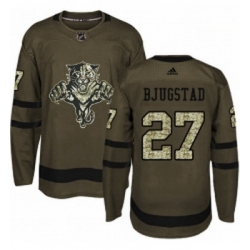 Youth Adidas Florida Panthers 27 Nick Bjugstad Authentic Green Salute to Service NHL Jersey 