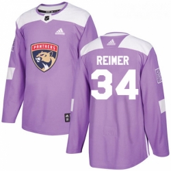 Youth Adidas Florida Panthers 34 James Reimer Authentic Purple Fights Cancer Practice NHL Jersey 