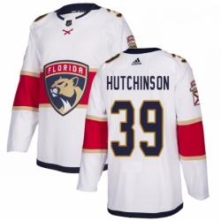 Youth Adidas Florida Panthers 39 Michael Hutchinson Authentic White Away NHL Jersey 