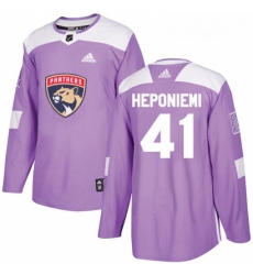 Youth Adidas Florida Panthers 41 Aleksi Heponiemi Authentic Purple Fights Cancer Practice NHL Jersey 
