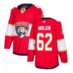 Youth Adidas Florida Panthers 62 Denis Malgin Authentic Red Home NHL Jersey 