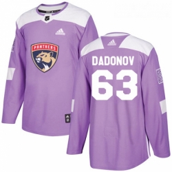 Youth Adidas Florida Panthers 63 Evgenii Dadonov Authentic Purple Fights Cancer Practice NHL Jersey 