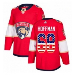 Youth Adidas Florida Panthers 68 Mike Hoffman Authentic Red USA Flag Fashion NHL Jersey 