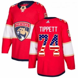 Youth Adidas Florida Panthers 74 Owen Tippett Authentic Red USA Flag Fashion NHL Jersey 