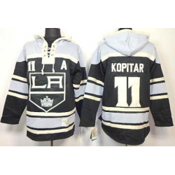 Los Angeles Kings 11 Anze Kopitar Black Lace-Up NHL Jersey Hoodies