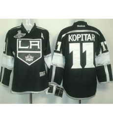 Los Angeles Kings #11 Anze Kopitar Black Stanley Cup Finals Champions Patch NHL Jerseys LA Style