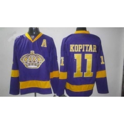 Los Angeles Kings 11 Anze Kopitar Purple ice Hockey Jerseys