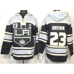 Los Angeles Kings 23 Dustin Brown Black Lace-Up NHL Jersey Hoodies
