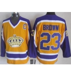 Los Angeles Kings #23 Dustin Brown Yellow Stitched NHL Jersey
