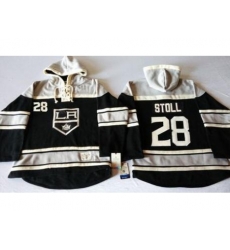 Los Angeles Kings #28 Jarret Stoll Black Sawyer Hooded Sweatshirt Stitched NHL Jersey