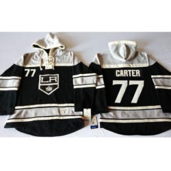 Los Angeles Kings #77 Jeff Carter Black Sawyer Hooded Sweatshirt Stitched NHL Jersey