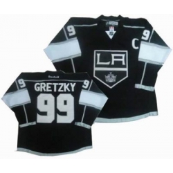 Los Angeles Kings #99 GRETZKY C Patch Black jersey