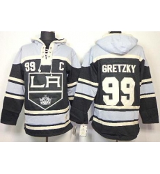 Los Angeles Kings 99 Wayne Gretzky Black Lace-Up NHL Jersey Hoodies