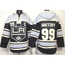 Los Angeles Kings 99 Wayne Gretzky Black Lace-Up NHL Jersey Hoodies