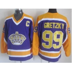 Los Angeles Kings 99 Wayne Gretzky Purple Throwback CCM NHL Jersey