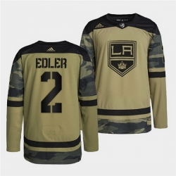 Men Los Angeles Kings 2 Alexander Edler 2022 Camo Military Appreciation Night Stitched jersey