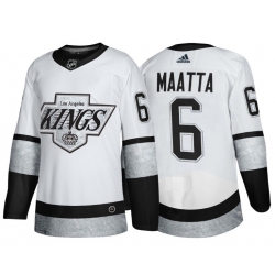Men Los Angeles Kings 6 Olli Maatta White Throwback Stitched Jersey