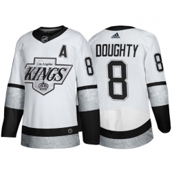 Men Los Angeles Kings 8 Drew Doughty White Throwback Stitched Jersey