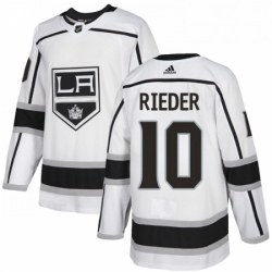 Mens Adidas Los Angeles Kings 10 Tobias Rieder Authentic White Away NHL Jersey 