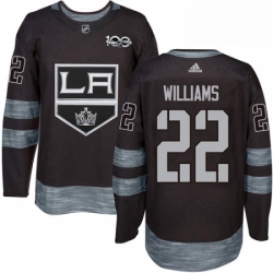 Mens Adidas Los Angeles Kings 22 Tiger Williams Premier Black 1917 2017 100th Anniversary NHL Jersey 