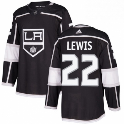 Mens Adidas Los Angeles Kings 22 Trevor Lewis Premier Black Home NHL Jersey 