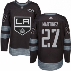 Mens Adidas Los Angeles Kings 27 Alec Martinez Authentic Black 1917 2017 100th Anniversary NHL Jersey 