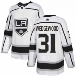Mens Adidas Los Angeles Kings 31 Scott Wedgewood Authentic White Away NHL Jersey 
