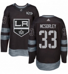 Mens Adidas Los Angeles Kings 33 Marty Mcsorley Authentic Black 1917 2017 100th Anniversary NHL Jersey 