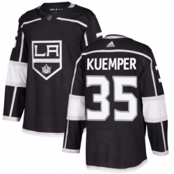 Mens Adidas Los Angeles Kings 35 Darcy Kuemper Authentic Black Home NHL Jersey 