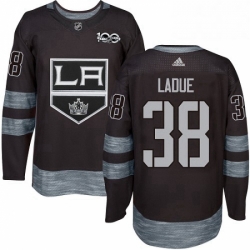 Mens Adidas Los Angeles Kings 38 Paul LaDue Premier Black 1917 2017 100th Anniversary NHL Jersey 