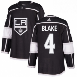 Mens Adidas Los Angeles Kings 4 Rob Blake Authentic Black Home NHL Jersey 